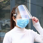 Escudo facial protetor Viseira clara Flip Up Transparente Anti Splash Elastic Band Capa de rosto completo para oficina de limpeza de cozinha