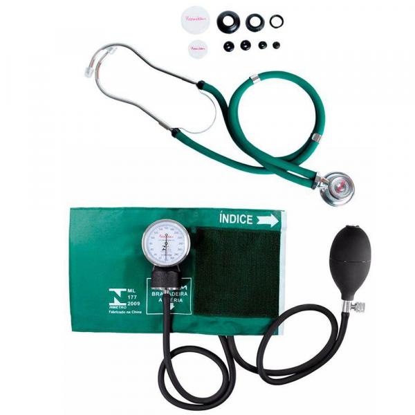 Esfigmomanômetro e Estetoscópio Rappaport Premium - Verde