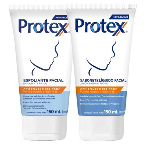 Esfoliante Facial Protex Anti Cravos e Espinhas + Sabonete Anti Cravos 150ml Cada - Tricae