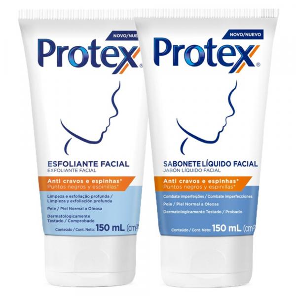 Esfoliante Facial Protex Anti Cravos e Espinhas + Sabonete Anti Cravos 150ml Cada