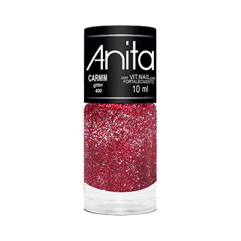 Esmalte Anita Color Glitter Carmim 10ml