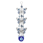 Esmalte azul Borboleta de Vidro Encantos Pingentes Turco Sorte Proteção Olhos Mal Amuleto Ornamento de Suspensão de Parede Carro Decoração de Casa