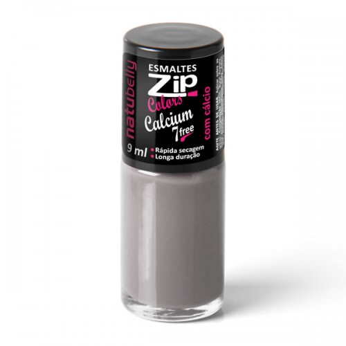 Esmalte Cinza Cristal Zip Colours Calcium 9Ml Natubelly