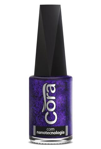 Esmalte Cora 9ml Black 11 Glitter Purple 88