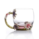 Esmalte Cups Europeu vidro cristal Escrit¨®rio Flor Cups para homens e mulheres