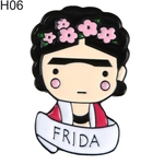 Esmalte Dos Desenhos Animados Frida Kahlo Mexicano Emblema Colar Broche Pin Roupas Jóias?