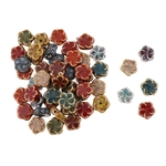 Esmalte Loose Ceramic Beads Jewelry Making Charms 50Pcs Flower Shape