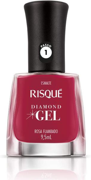 Esmalte Risque Diamond Gel 9,5 Ml - Rosa Flambado Atacado - Risqué