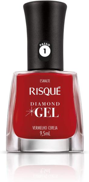 Esmalte Risque Diamond Gel 9,5 Ml - Vermelho Cereja Barato Renveda - Risqué