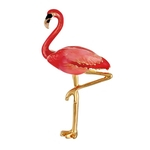 Esmalte Vermelho Flamingo Bird Broches Pin Breastpin Mulheres Animal Scarf Dress Jewelry
