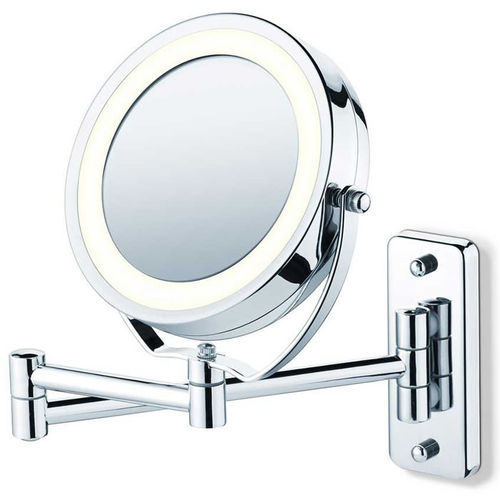 Espelho Articulado Cromado Duplo com Aumento de 5x Iluminado com Luz de Led Fashion Beauty Jm315