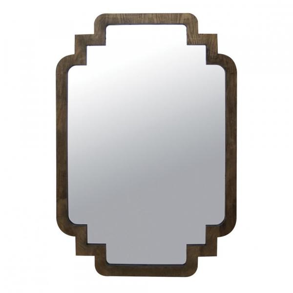 Espelho C/ Moldura de Madeira Escura - Design Deco Anos 60 - Btc Decor