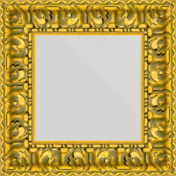 Espelho com Moldura Cor Ouro Envelhecido 50x50cm - Decore Pronto