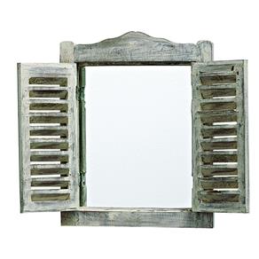 Espelho com Moldura de Madeira Formato Janela - M&M Transparente