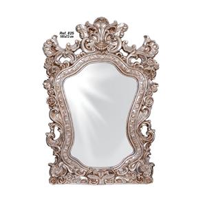 Espelho com Moldura Resina Medieval Ouro Envelhecido C/ Prata
