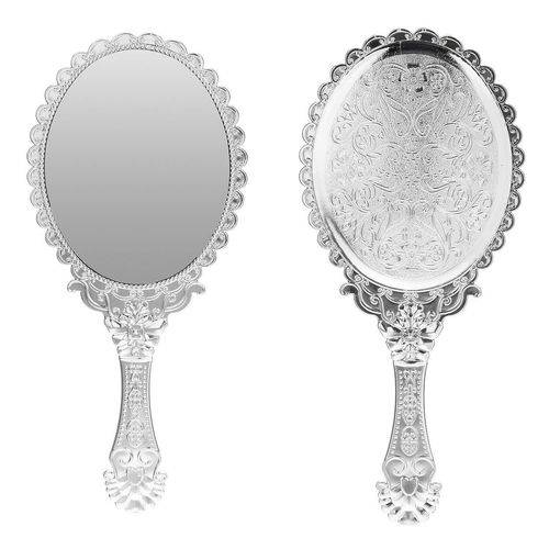 Espelho de Mão Princesas para Maquiagem - Prata