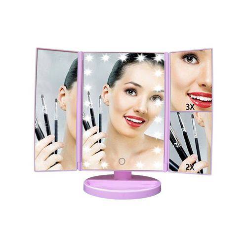 Espelho de Maquiagem 3 Lados Luz Led Touch Camarim