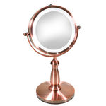 Espelho de Mesa Bronze Led Ampliação 19 Cm Barba Maquiagem