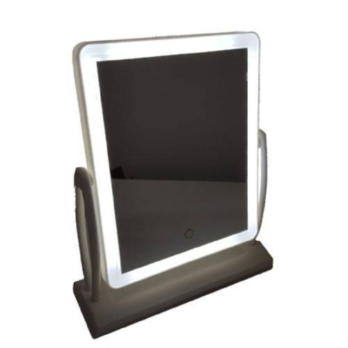 Espelho de Mesa Camarim com Led Branco para Maquiagem Touch Screen Ipad 360º