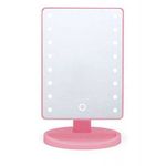 Espelho de Mesa com Led para Maquiagem Portátil - Cor Rosa
