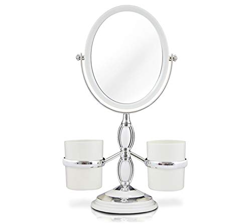 Espelho de Mesa com Zoom 5x Profissional para Maquiagem e Salão Jacki Design Branco