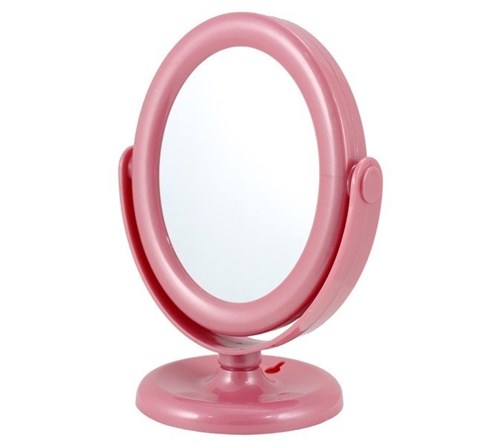 Espelho de Mesa Gira 360 Graus (ROSA, Plástico)