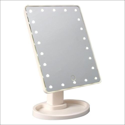 Espelho de Mesa Giratorio com Iluminação de 22 Leds e Aumento para Maquiagem, Barba e Limpeza de Pel