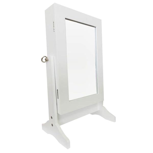 Espelho de Mesa Porta Joias e Acessórios Branco W6010s Pelegrin