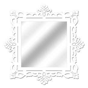 Espelho de Parede 14849B Branco 70x70 Art Shop - Branco