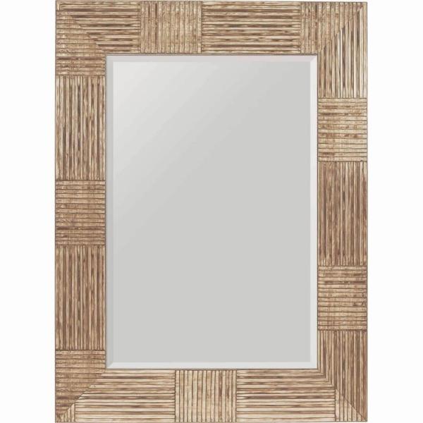 Espelho de Parede com Bisotê com Moldura de Madeira Creme 70x90cm - Decore Pronto