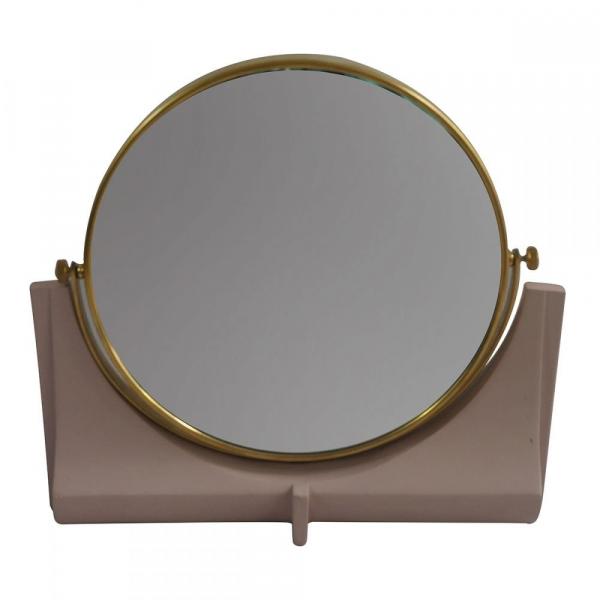 Espelho de Resina e Metal Dourado 25cm X 7cm X 24cm - Btc Decor