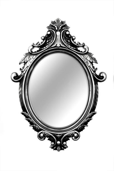 Espelho Melanie Oval Rococo Prata - Mart