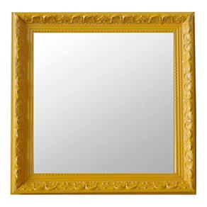 Espelho Moldura Rococó Raso 16374 Art Shop 78x78cm - Amarelo