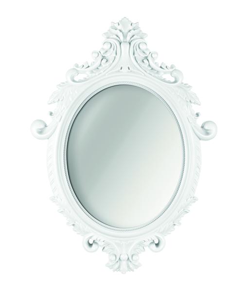 Espelho Nancy Oval Rococo Branco - Mart