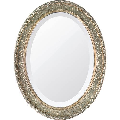 Espelho Oval Bisotê 26191 (66x85cm) Prata Envelhecido - Ornamental Design