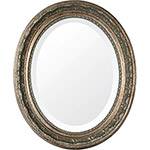 Espelho Oval Bisotê 26416 - (41x50cm) Prata Envelhecido - Ornamental Design