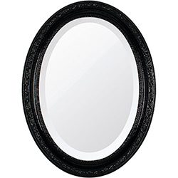 Espelho Oval Bisotê 26372 (25x37cm) Preto Absoluto - Ornamental Design