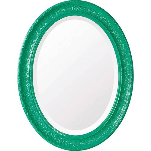 Espelho Oval Bisotê 26754 (66x85cm) Verde Esmeralda - Ornamental Design