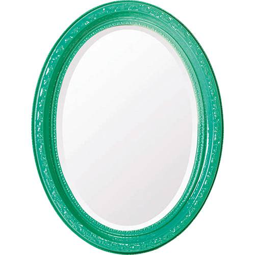 Espelho Oval Bisotê 26756 (25x37cm) Verde Esmeralda - Ornamental Design