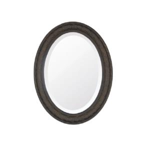 Espelho Oval Bisotê Marrom Rústico - G