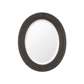 Espelho Oval Bisotê Marrom Rustico - M