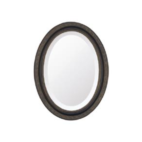 Espelho Oval Bisotê Marrom Rustico - P