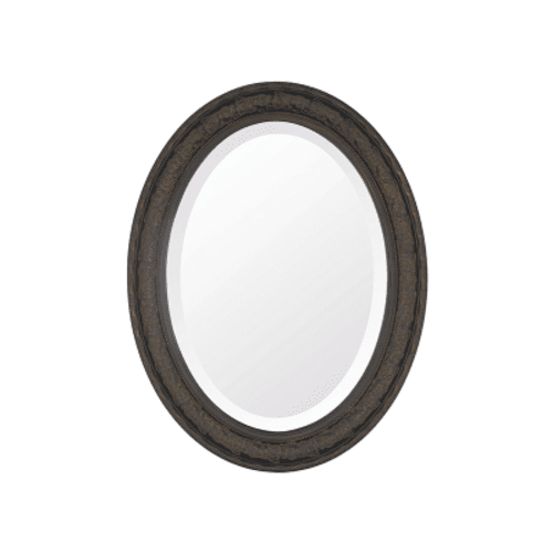 Espelho Oval Bisotê Marrom Rustico
