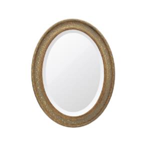 Espelho Oval Bisotê Ouro Envelhecido - G