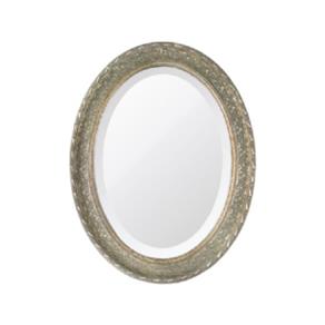 Espelho Oval Bisotê Prata Envelhecido - G