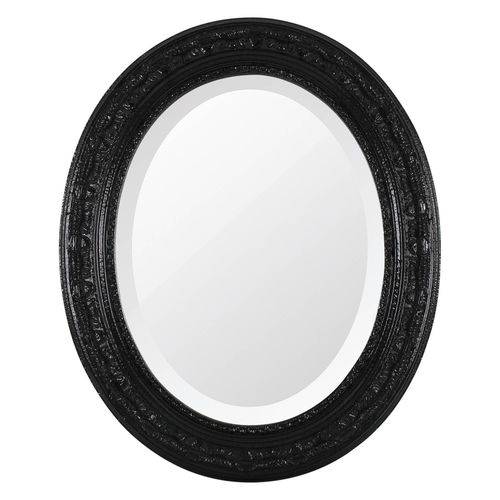 Espelho Oval Ornamental Classic Santa Luzia 50cmx41cm Preto