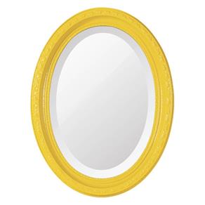 Espelho Oval Ornamental Classic Santa Luzia 37cmx25cm Amarelo