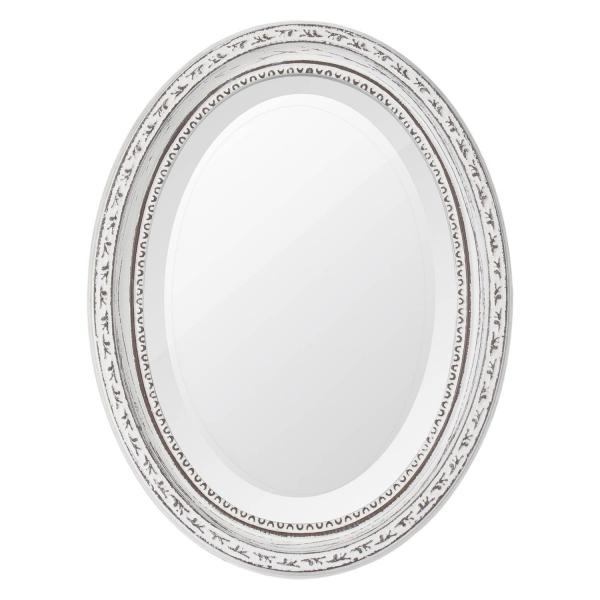 Espelho Oval Ornamental Classic Santa Luzia 37cmx25cm Branco Provençal