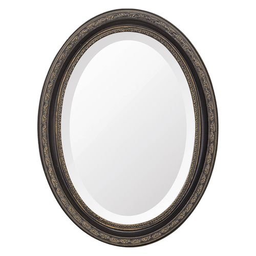 Espelho Oval Ornamental Classic Santa Luzia 37cmx25cm Marrom Rústico