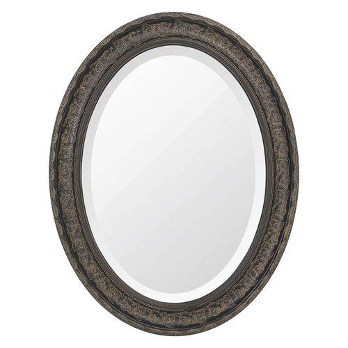 Espelho Oval Ornamental Classic Santa Luzia 85cmx66cm Marrom Rústico